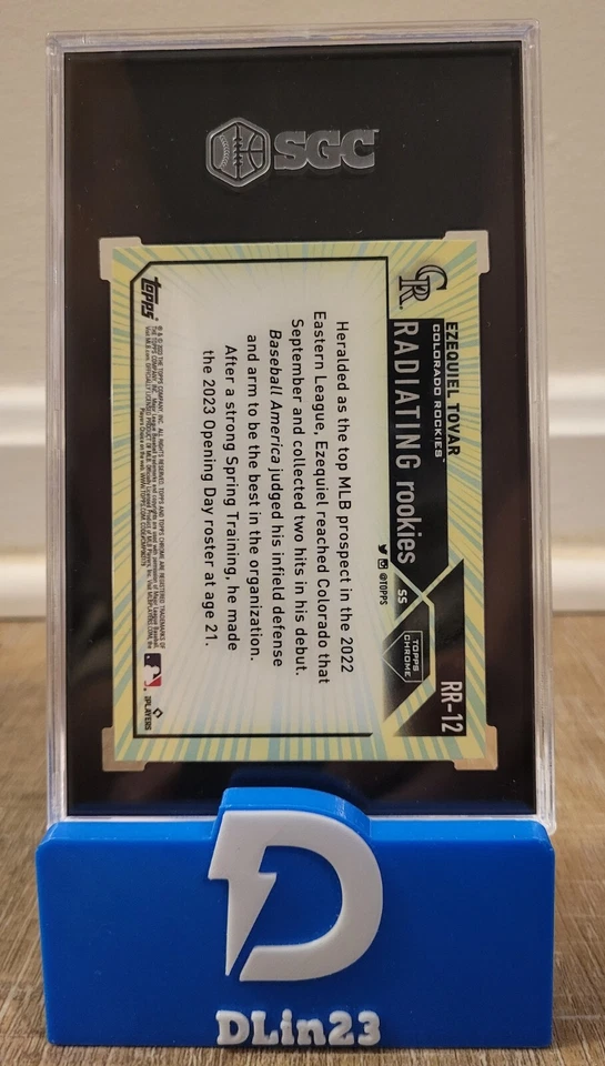 2023 TOPPS CHROME EZEQUIEL TOVAR RADIATING ROOKIES RC #RR-12 SP SGC 10 GEM MINT - Image 2 of 2
