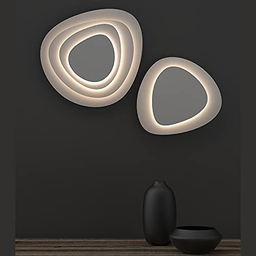 Sonneman Abstract Panels - Small 2-Plate LED Sconce - Textured White Shade - Picture 2 of 2