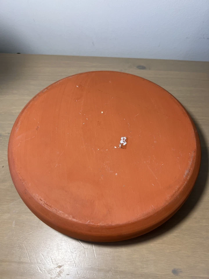 VTG BORTNER & BORTNER TerraCotta Glazed Round Chip & Dip Serving Tray Bowl 10” - Image 4 of 4