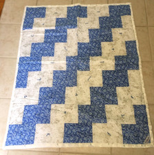HANDMADE Quilt COVERLET crib white white gold angels religious lap blanket 48x40