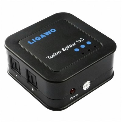 GW5516 Ligawo 6518741 SPDIF Toslink Audio Splitter/ Verteiler 1x3