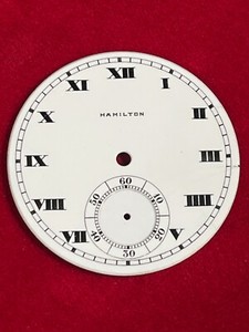 Vintage Hamilton 16s Single Sunk Roman Numeral Pocket Watch Dial