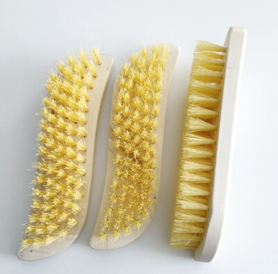 3x Scheuerbürste Schmutzbürste Wurzelbürste Waschbürste 20x5x4cm Ahornholz
