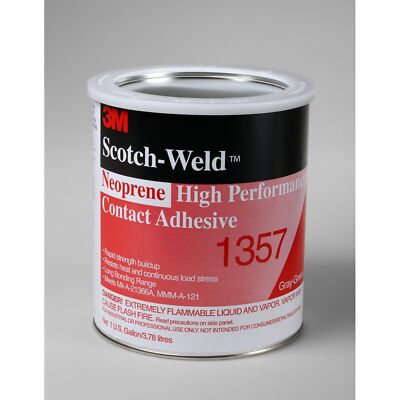 3M Neoprene High Performance Contact Adhesive 1357, Gray-Green, 1Gallon Can