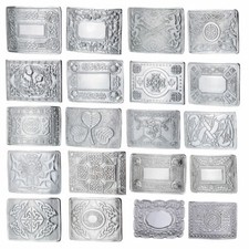 MEN'S SCOTTISH KILT BELT BUCKLES - CELTIC DESIGNS CHROME BUCKLES-Tc