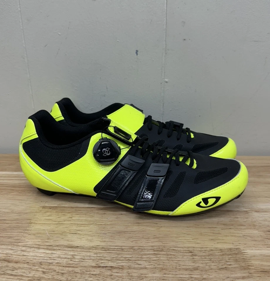 Zapato de ciclismo de carretera Giro Sentrie Techlace para hombre 9,5 EE. UU. 42,5 UE amarillo neón Foto 3 de 4