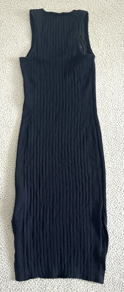 Rag & Bone Ribbed Dress XS Bodycon Black Midi - Image 2 of 4