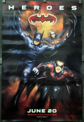 Batman Und Robin 1997 Orig 27X40 2/S Helden Stil Film Poster George Clooney