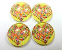 8 X Glas Cabochons Rund 12Mm Herz #71
