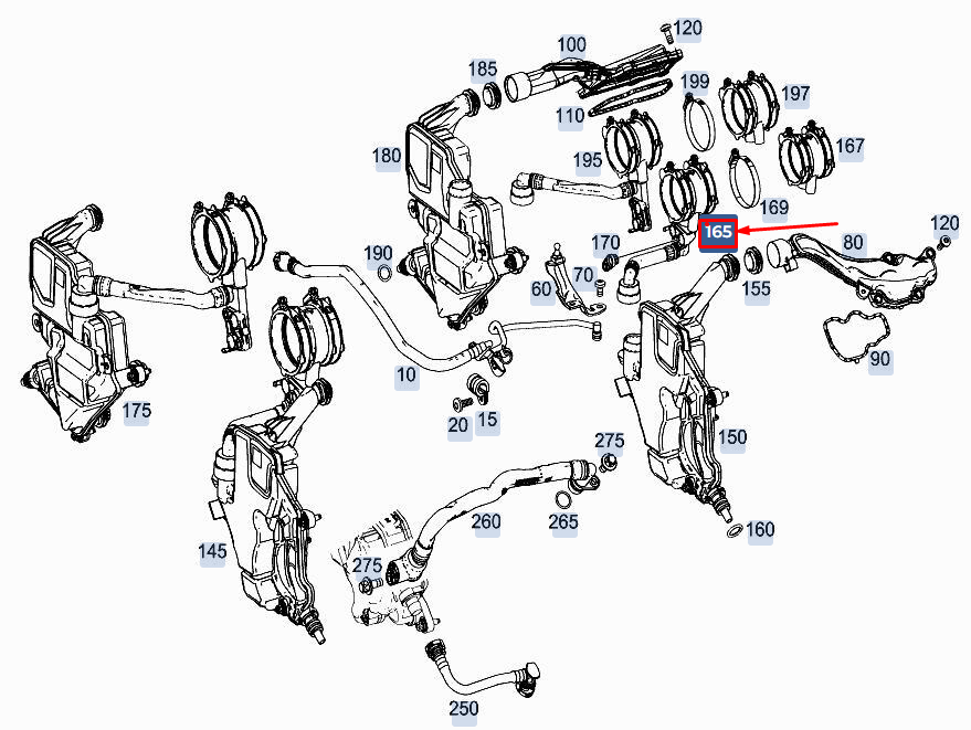 MERCEDES-BENZ E W213 Left Engine Vent Line A1770102900