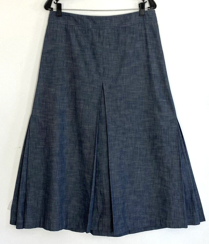 J crew 2025 pleated denim skirt