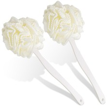 2pcs Shower Sponge Loofah Back Scrubber, Mesh Loofah Bath Body Exfoliating Brush