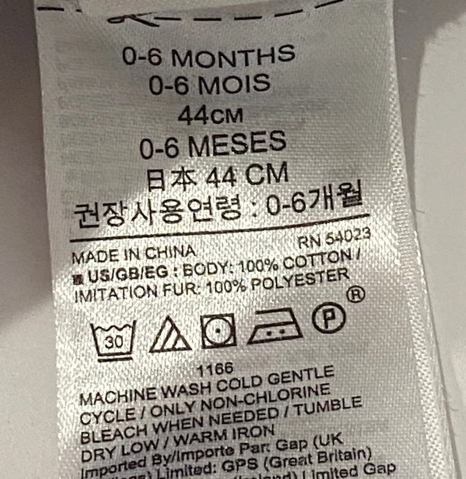 BABY GAP Kids 0-6 Months Girl Boy Cotton Red Navy Knit Beanie Mitten Set - Image 3 of 4