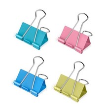 Binder Clips 1.25 inch Length, Pcs Colorful Paper Clips for Office Medium 40