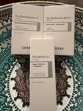 3- COSRX The Retinol 0.1 Cream, The Niacinamide 15, Hyaluronic Acid 3 Serums NEW