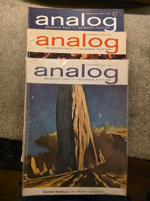 #ad #ad ANALOG Mag SET OF ALL 3 DUNE WORLD by FRANK HERBERT 1963 1964 1st Printing EVER $220.00