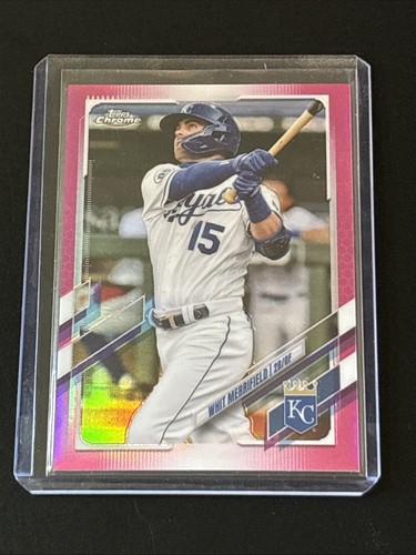 2021 Topps Chrome Baseball Whit Merrifield Pink Refractor 107 /399 KC Royals