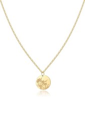PENLYU Birth Flower Necklace, 14K Gold Plated Floral Pendant Necklaces for Wo...