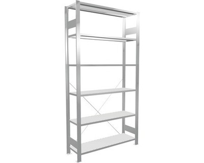 Büroregal Grundregal Stecksystem MULTIplus85 200x100x30 cm RAL 7035 lichtgrau Tr