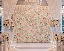 White Blush Pink Rose Flower Wall Panel 16  x 24  Wedding Backdrop Event Decor