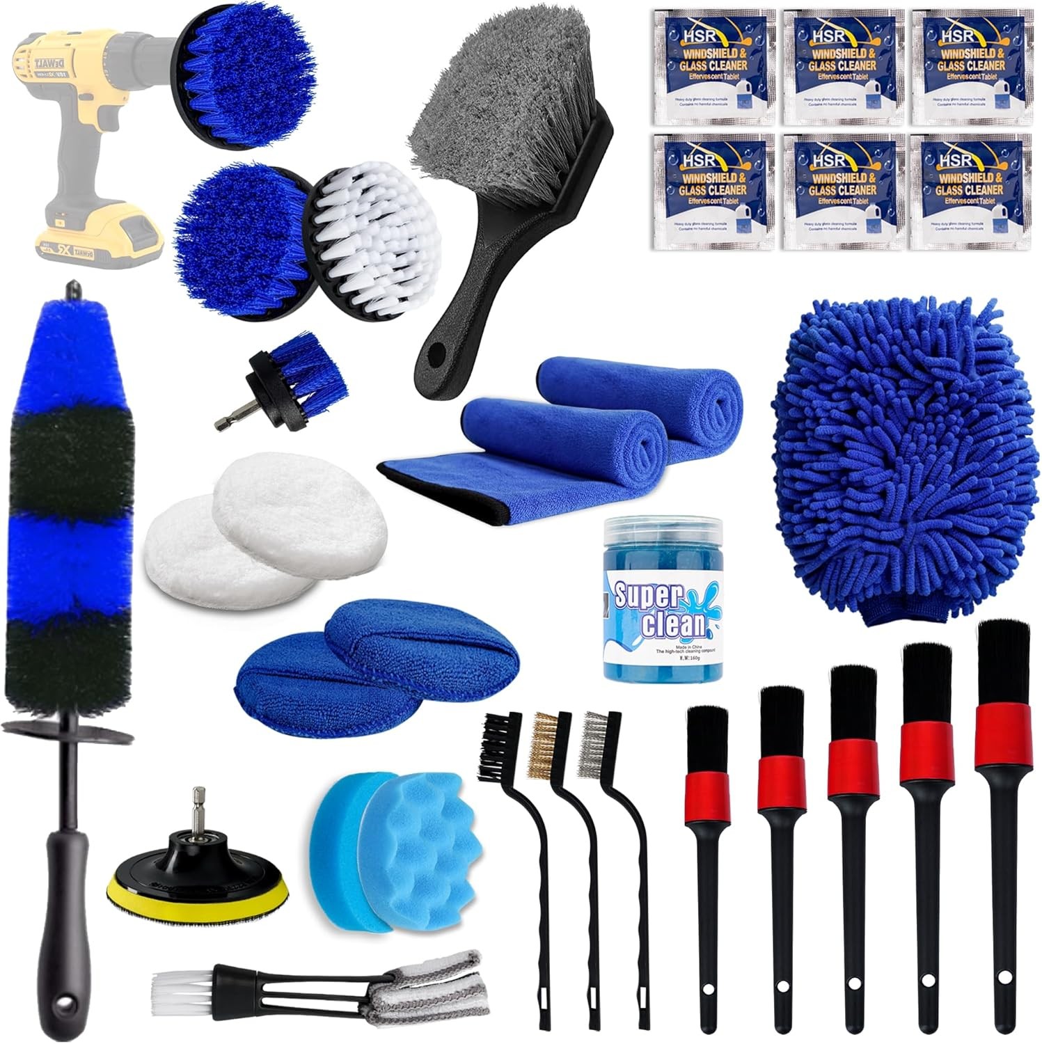31pcs Car Detailing Kit Interior and Exterior Cleaner, Cleaning 