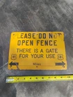 Original US Forest Service Gate Tin Metal Sign Vintage 10 x 7 Inches