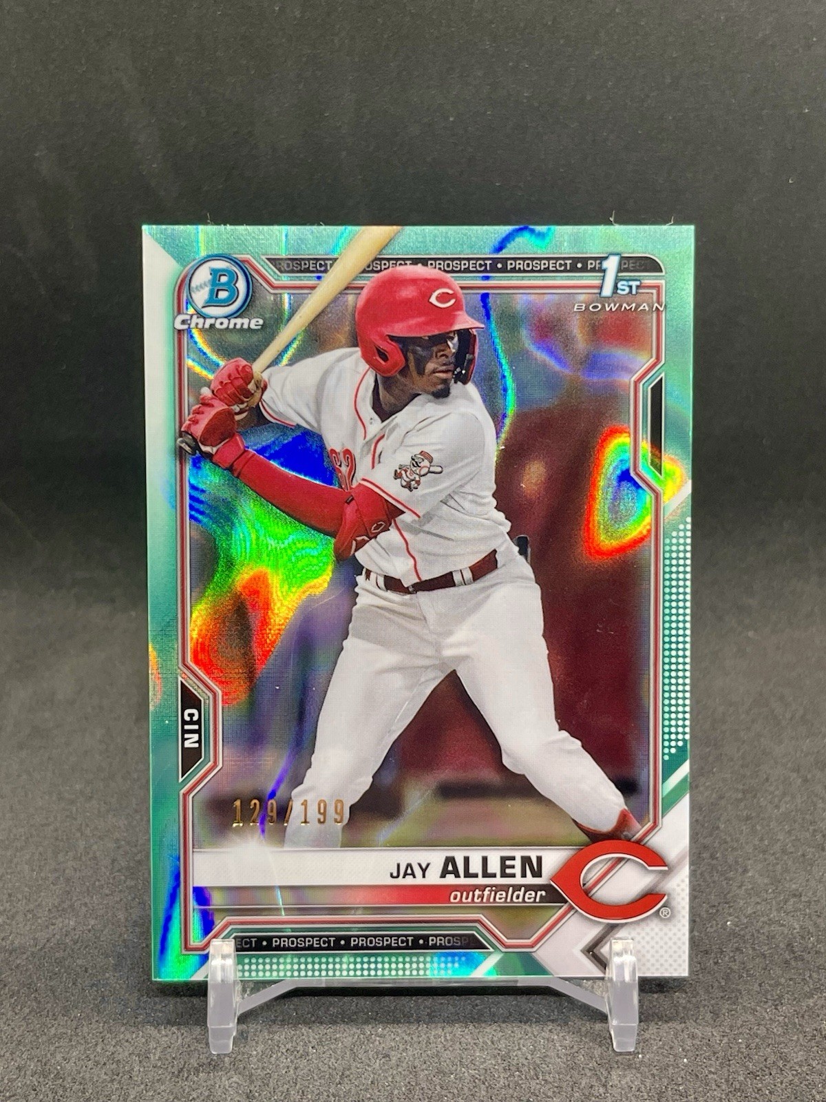 2021 Bowman Draft - Chrome Jay Allen #BDC-11 Aqua Lava Refractor /199 (RC)