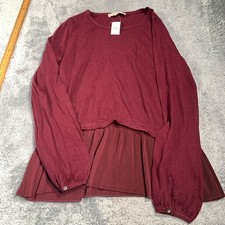LOFT Burgundy layered Sweater medium NWT