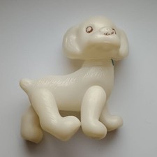 1970s USSR Russian Soviet PLASTIC toy doll white dog 13 cm