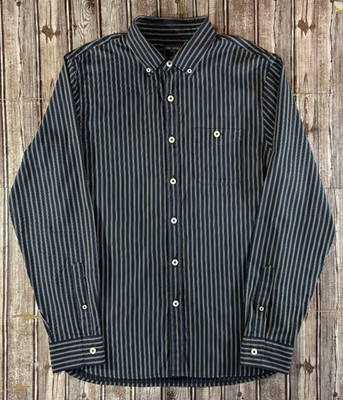 TODD SNYDER X ALBINI Finest Italian Fabric striped Shirt size M navy white NWT
