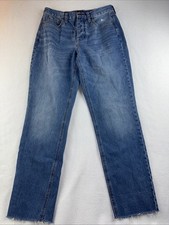 J.Crew High Rise Straight Jeans Women's 27 Blue Denim Button Fly Premium Edition