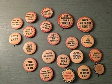 Vintage & Rare Lot Of (21) 1940's Risque Humerous "Swinger Party" Pinbacks-Very