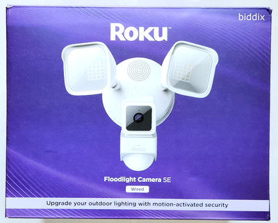 Roku Smart Home Floodlight Camera SE Wi-Fi Connected, Wired Surveillance Camera