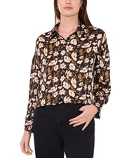 Parker Women's Top Sz XS The Piper Printed Button-Front Shirt