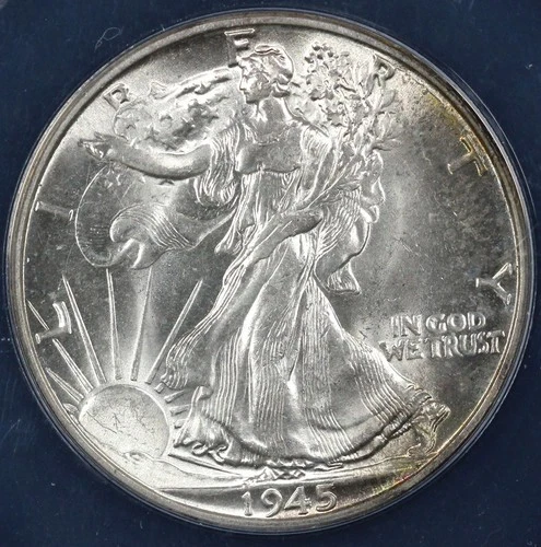 1945 50c Walking Liberty Half Dollar ANACS MS 65