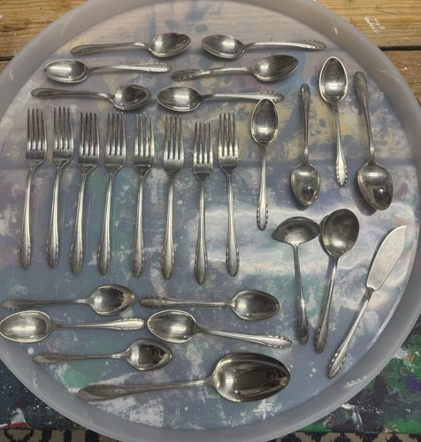 27 Piece Gorham Sterling Silver Flatware Lyric Pattern