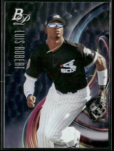 Luis Robert [Ice] #8 2018 Bowman Platinum Top Prospects card