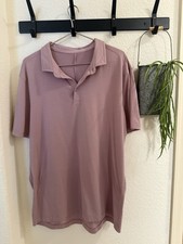 Lululemon Men's Mauve Polo Shirt XL Short Sleeve Collared Solid Logo