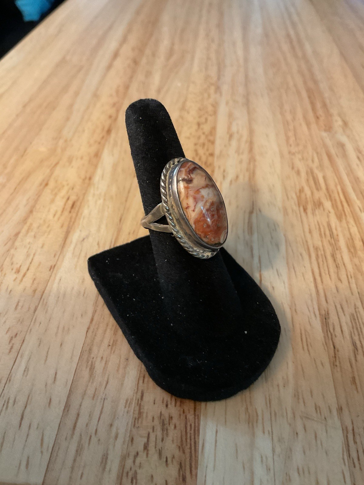 Native American Style Silver Ring Size 4 - image 2