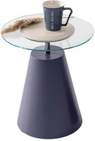 Stilvoller Wohnzimmer Blauer Beistelltisch Edle Glasplatte Tische