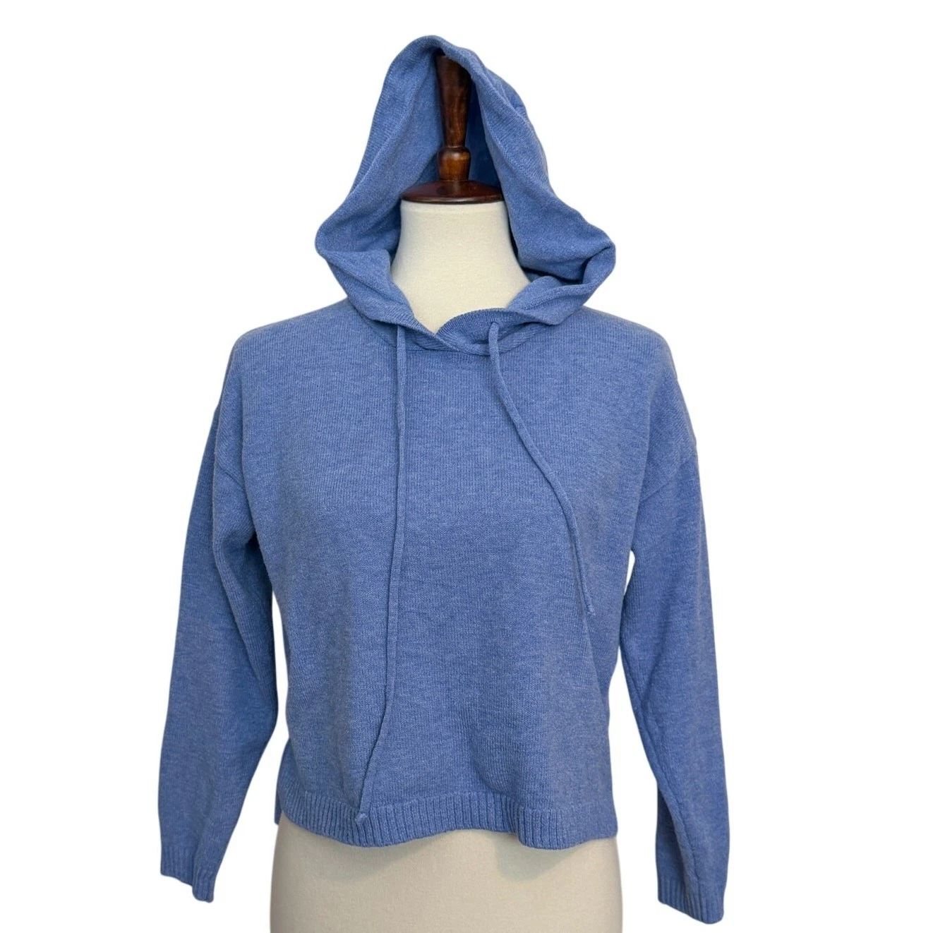 SIX/FIFTY Good Mood Smiley Hoodie In Blue and White SIZE XS