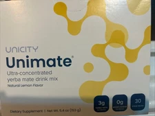 Unicity Unimate LEMON YERBA MATE 30 Stick Packs/Sachets Exp 6/2027 NEW/SEALED!