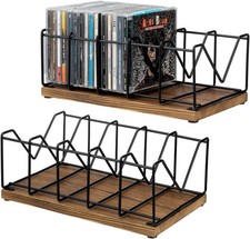 2 Pcs CD Rack Stand Holder DVD Tower Tabletop Compact Disc Case Organizer