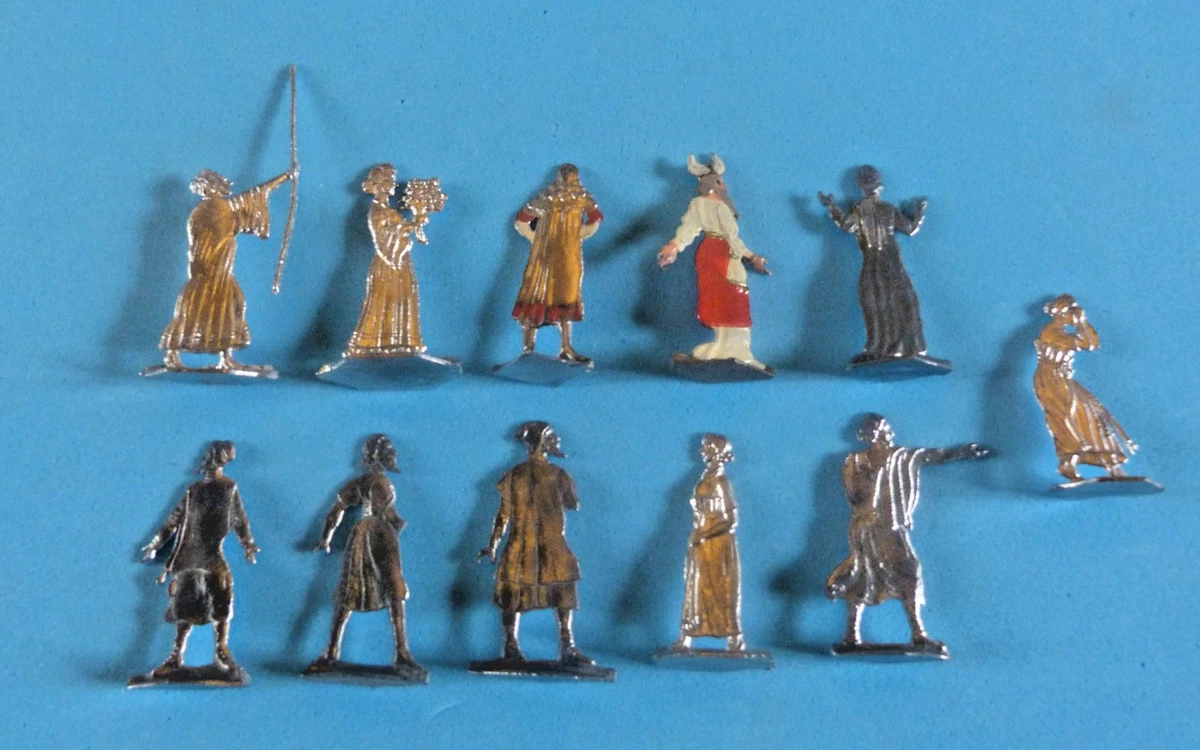 Lot De 25 Figurines En étain Heinrichsen – Personnages Civils Du Moyen Âge 'Les Danseurs' – Échelle 1:60