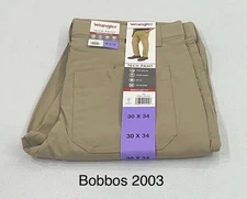 Wrangler Men's Regular Fit Tech Pants, Tan, Size 30x34