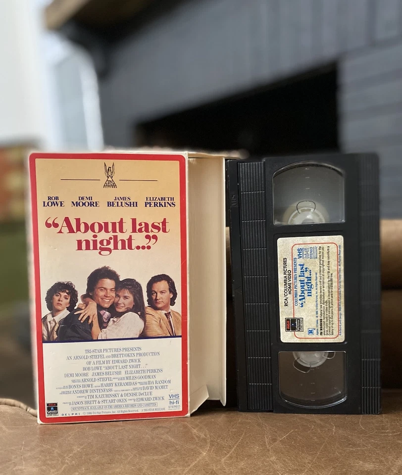 About Last Night VHS 1986, Vtg Side Opening RCA 1st Copy HTF OOP Rare - Image 2 of 4
