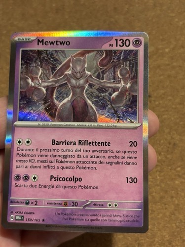 Mewtwo 150/165 RARA HOLO Set Mew 151 Carta Pokemon Italiana Near Mint - Foto 5 di 10