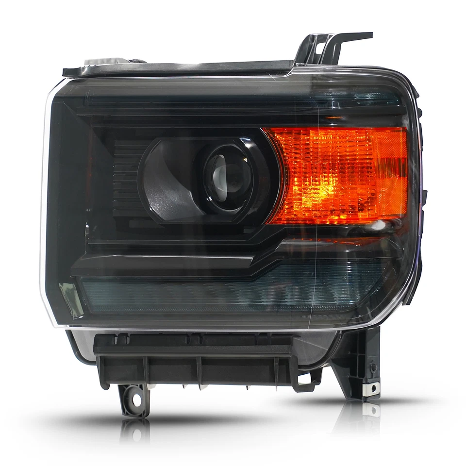 Upgrade Headlights 2014-2018 GMC Sierra 1500 2500HD 3500HD Halogen Black Pair Foto 2 de 4