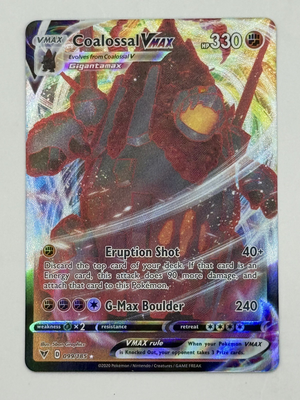 Coalossal Pokémon TCG Vivid Voltage Ultra Rare 099/185 Pokemon NM Foil
