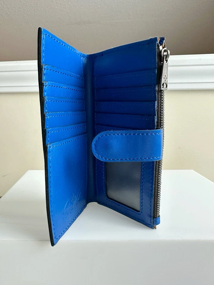Cartera de cuero Patricia Nash Nazari en azul nunca usada Foto 3 de 4
